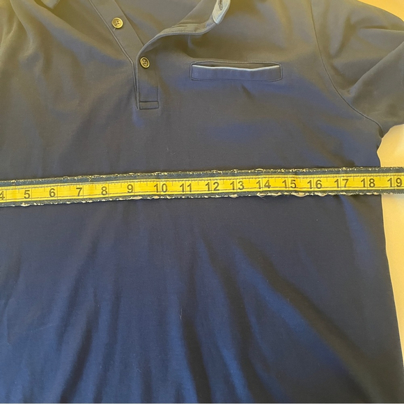 Calvin Klein Mens Polo MT Luxe Touch Performance Camisa Cotton Blue Small - Picture 7 of 8